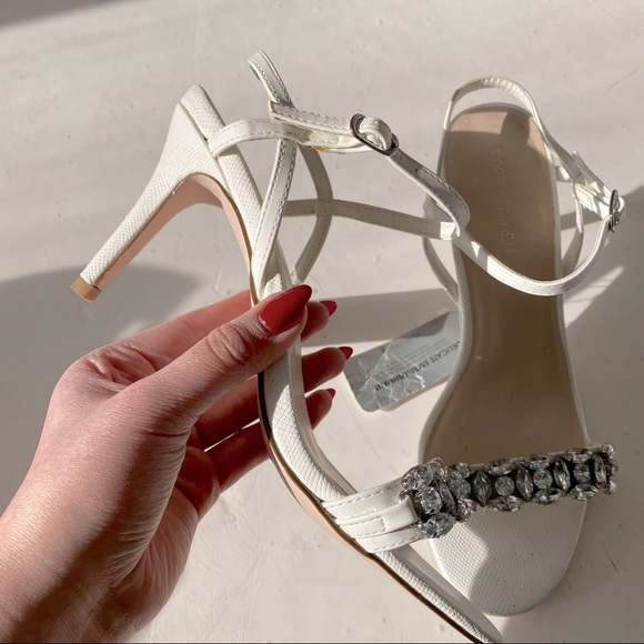 New embellished crystal white heels wedding party - Picture 4 of 12